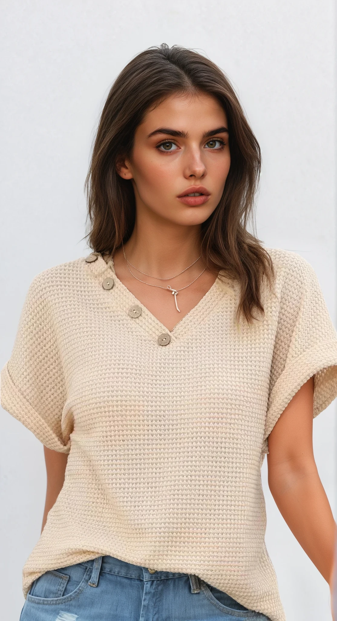 Casual V Neck T Shirt For Women