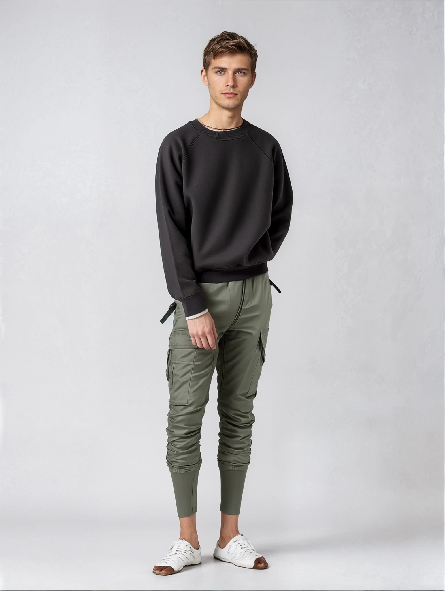 Military Style Skinny Long Cargo Pants For Men